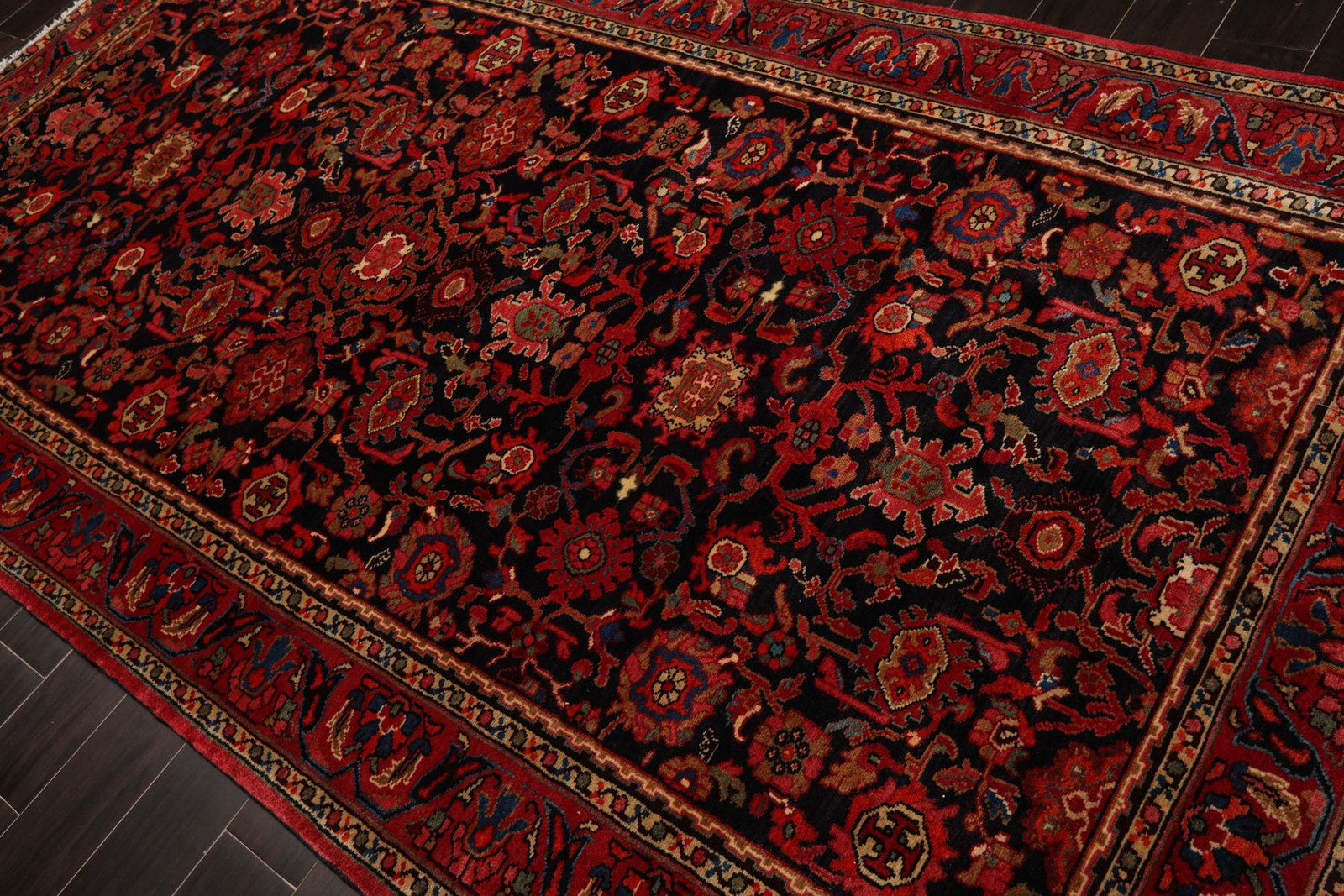 5’8”x10’6” Hand Knotted Wool Midnight Blue Maalayer Plush Pile Rug