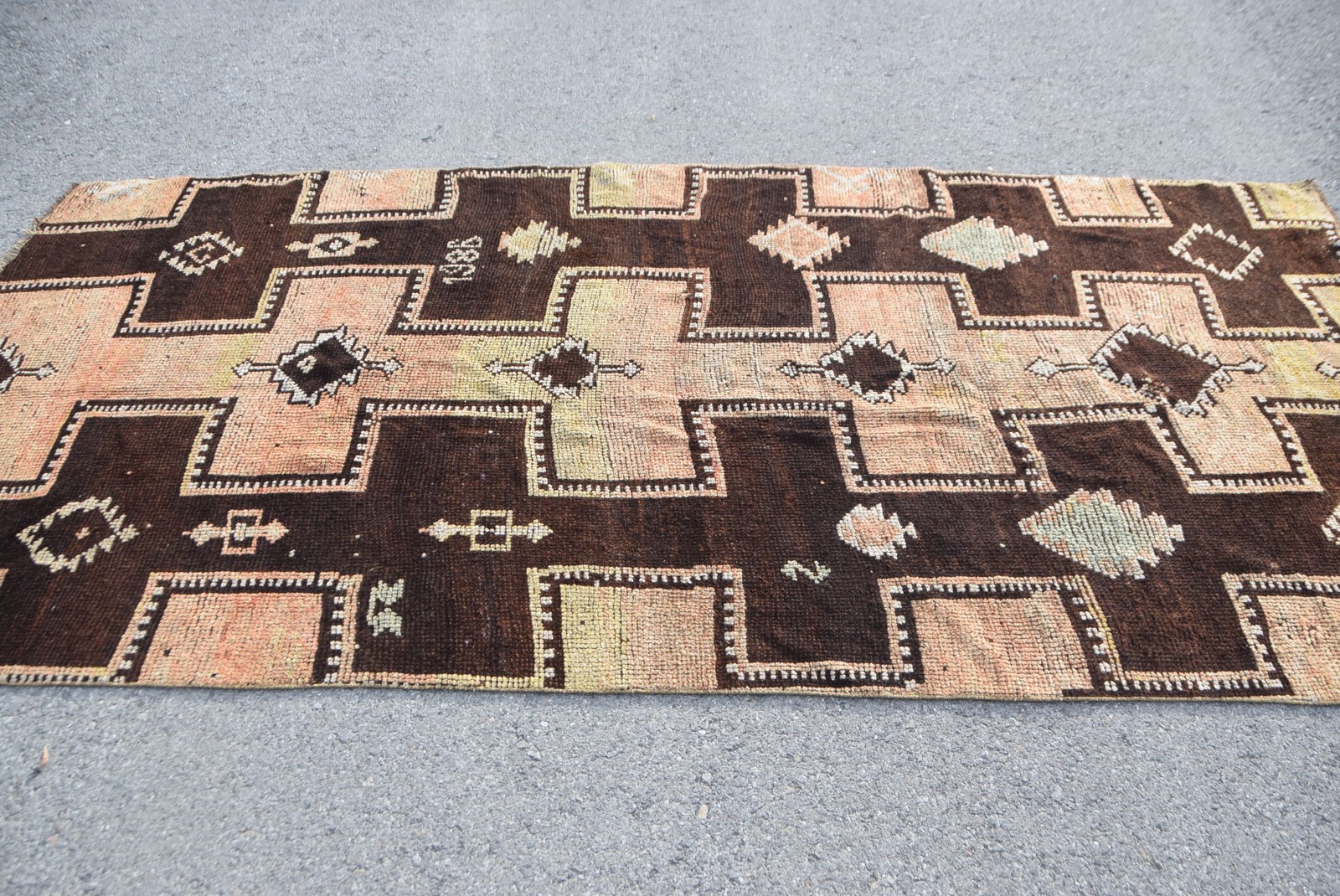 5,1×10,1 ft Rug, Vintage Turkish Rug, Brown Wool Rug