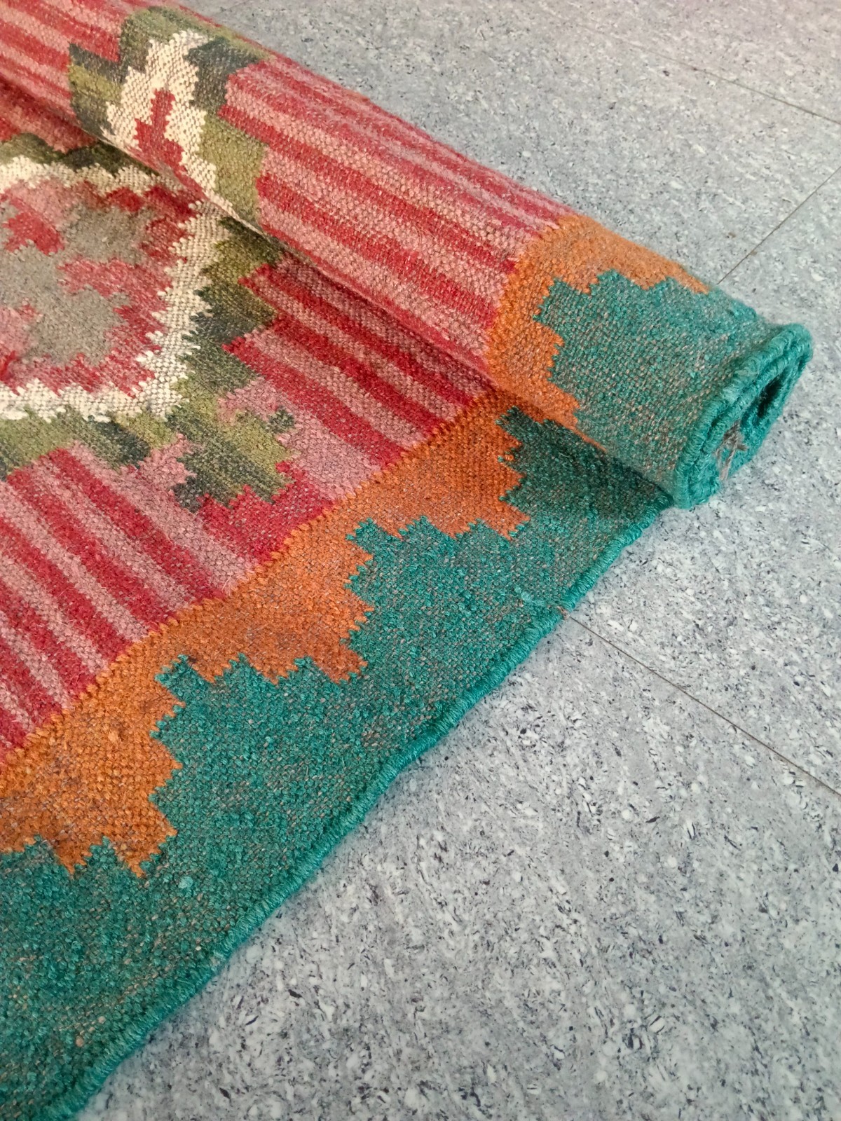 Vintage Kilim Rug aztec kilim Runner Wool Jute Rug Southwestern Stair kilim rug