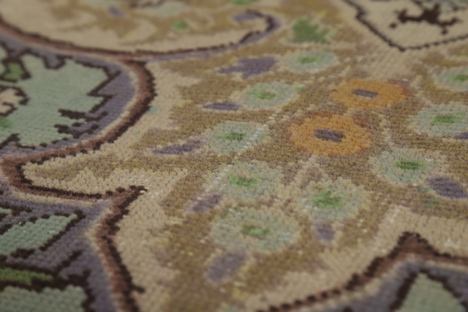 Aqua Green Medallion Tebriz Floral Area Rug 6×9 Wool Hand-knotted Room Size Rug