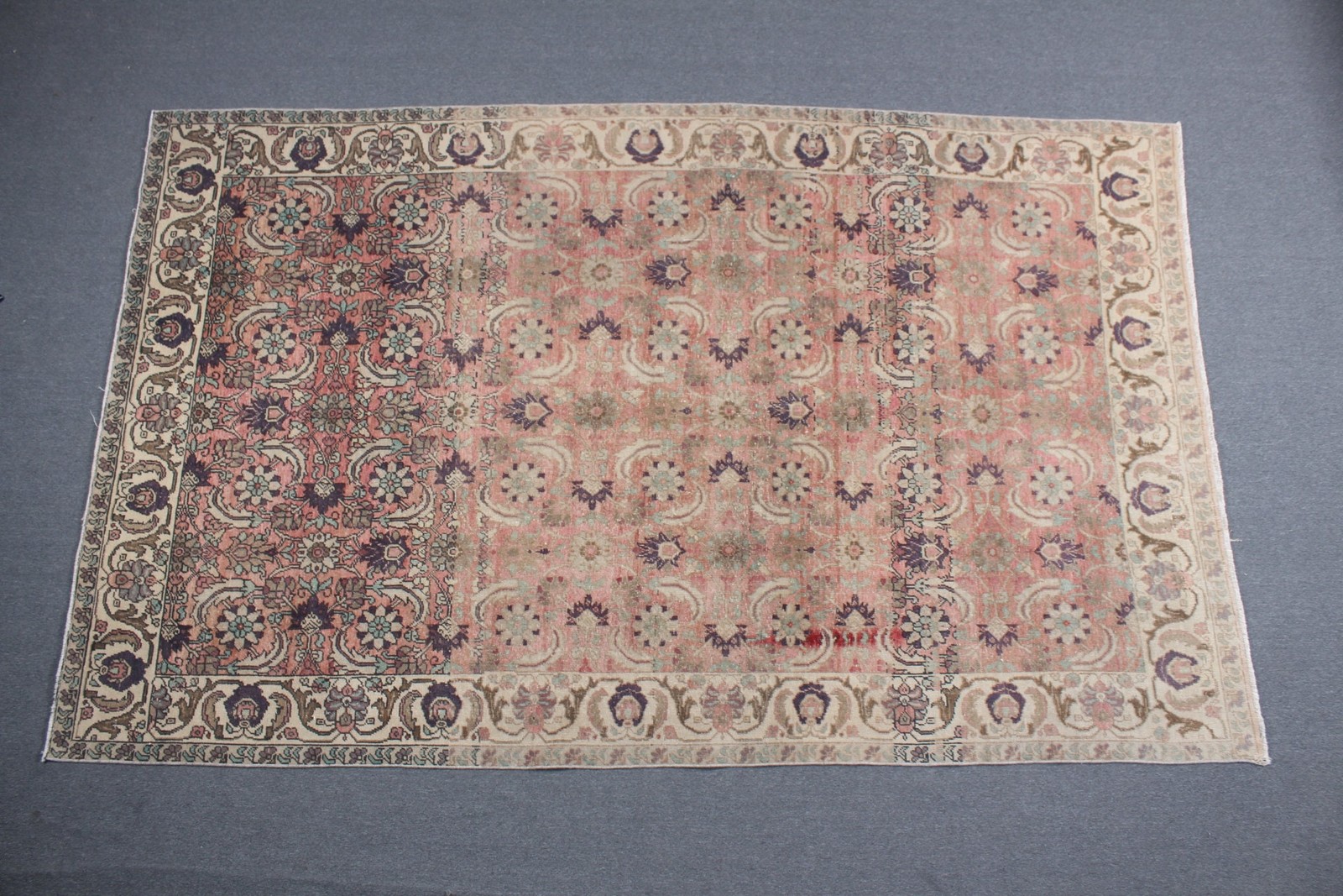Vintage Turkish Rug 6,8×11,1 ft (208×337 cm), Pink Purple Oriental Rug