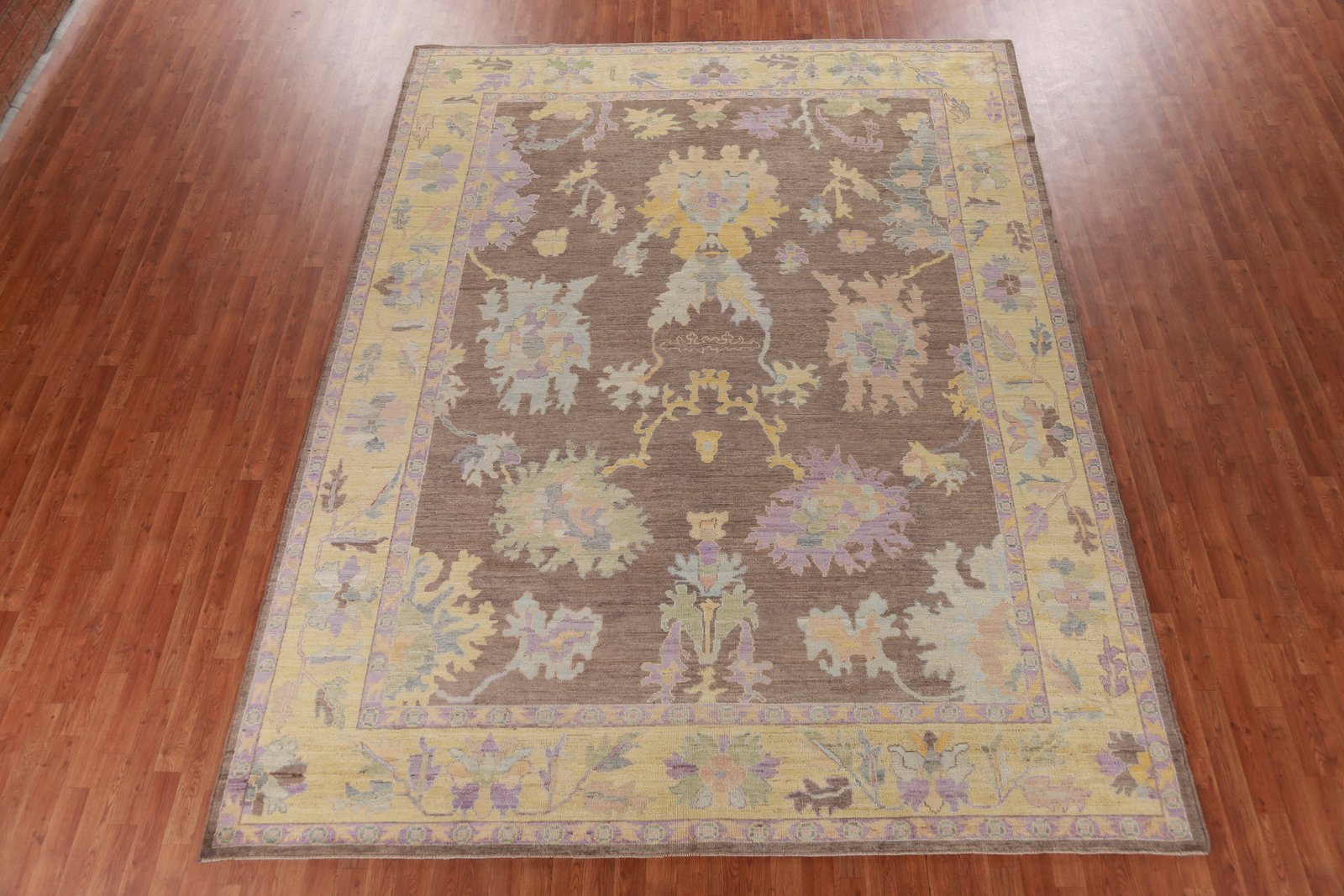 Vegetable Dye Handmade Oushak Turkish Living Room Area Rug Wool Carpet 9×12 ft