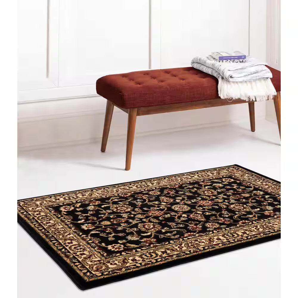 Marash Black 31 in Doormat 3 Ft. X 4 Ft. Area Rug