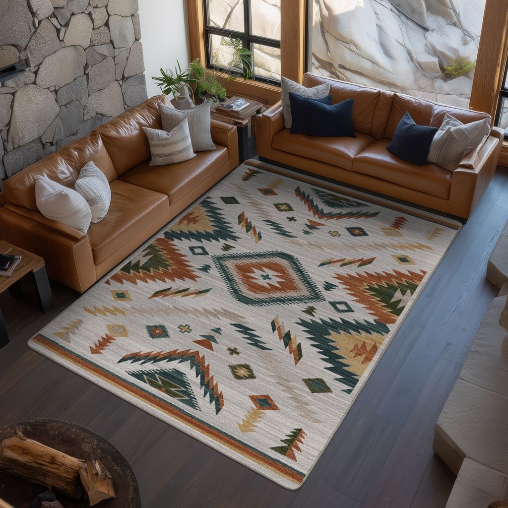 American Dakota Interlaced Linen Southwestern Country Lodge Area Rug 11’x13′