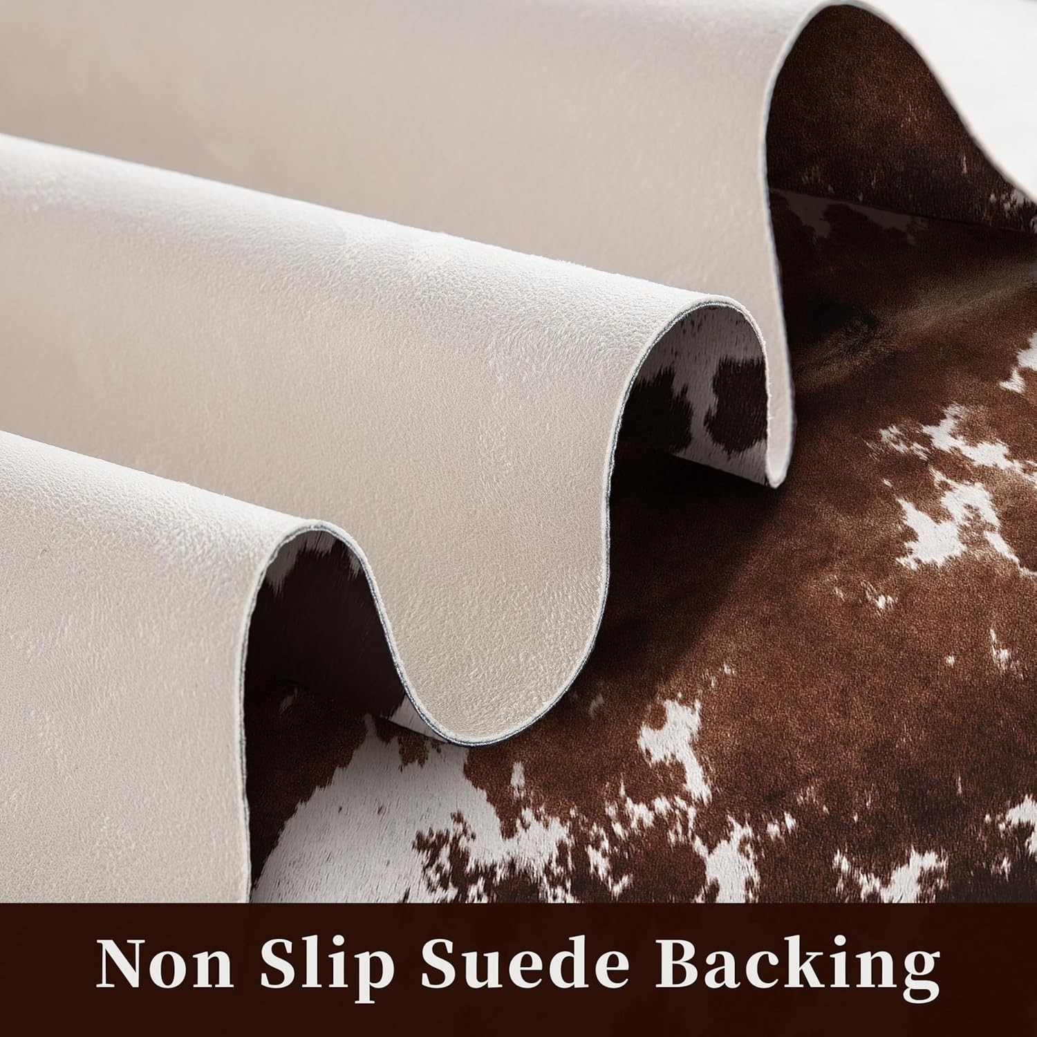 Cow Hide Faux Cowhide Rug: Cow Print Rug for Living Room Bedroom 4.6×5.2 Feet…