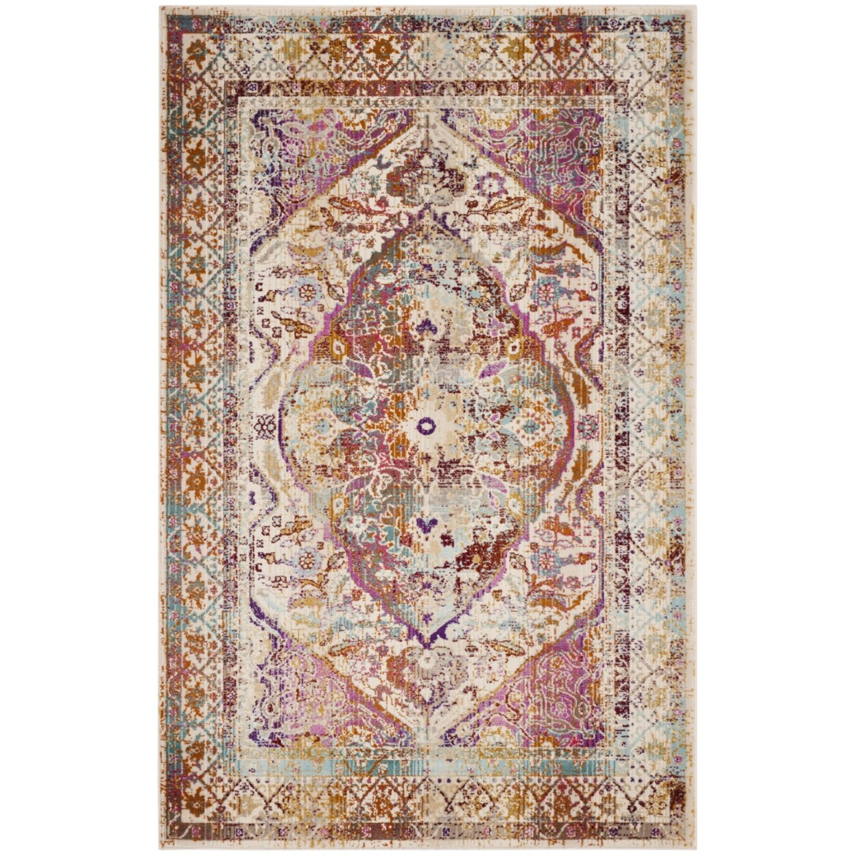 SAFAVIEH Baldwin Collection BDN189A Ivory / Fuchsia Rug