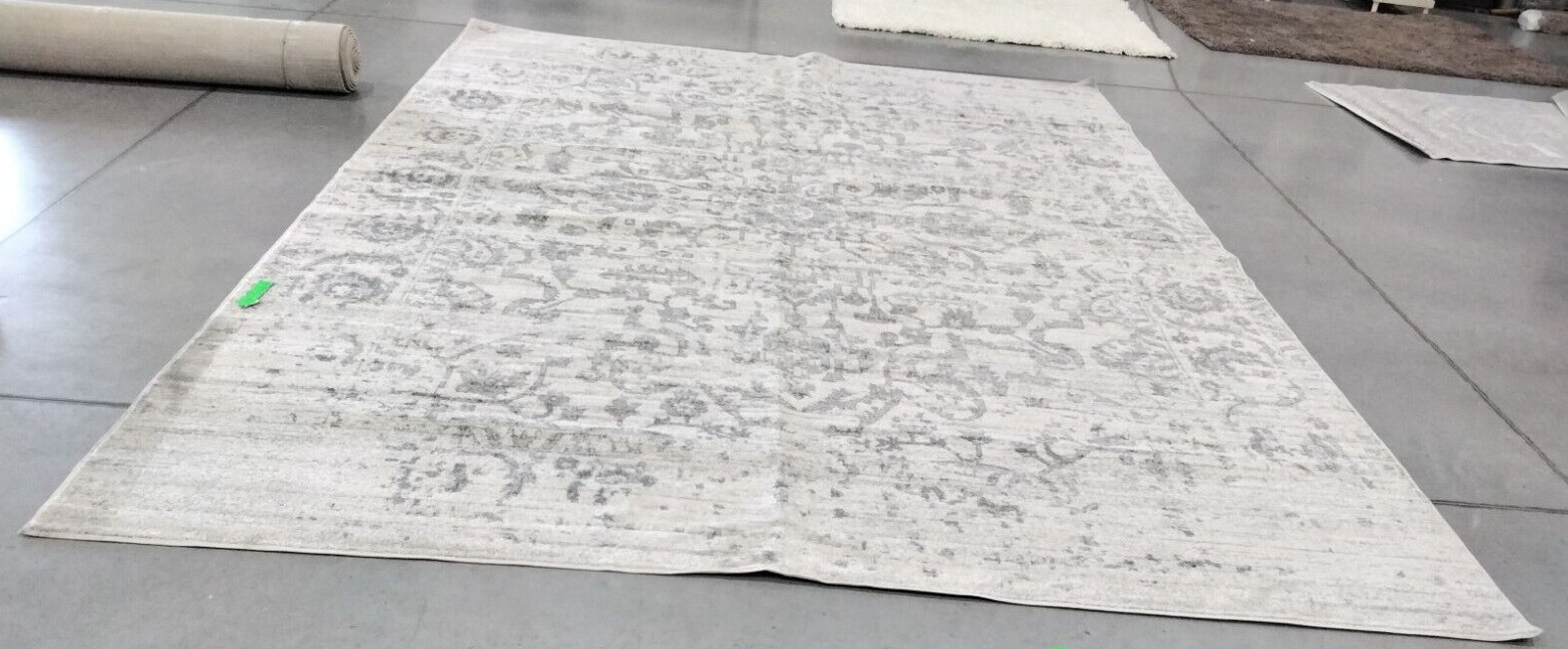 SILVER / IVORY 10′ X 14′ Stained Rug, Reduced Price 1172737106 MAD603G-10