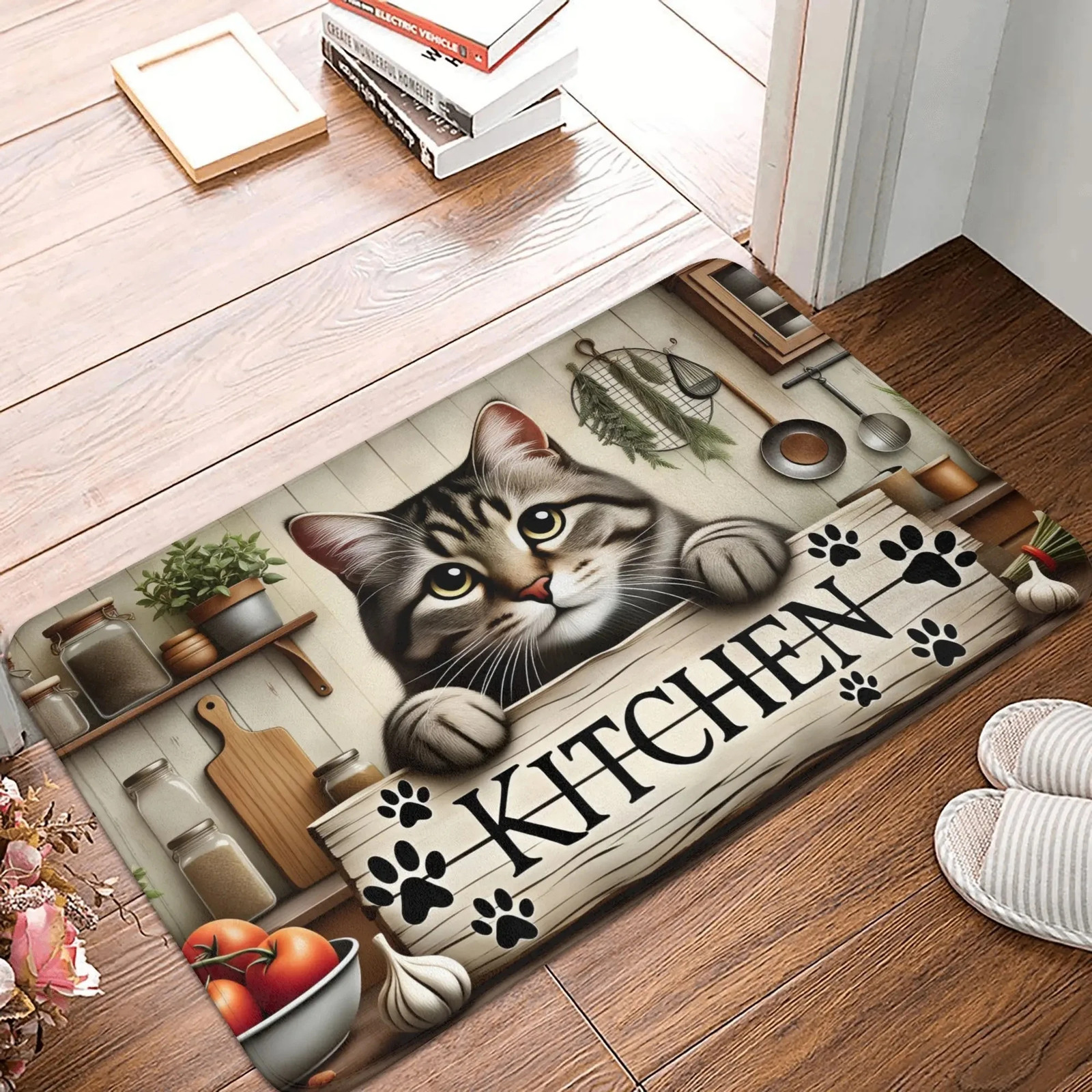 Kittenthemed Door Mat Is anti Slip and Easyto Clean Home Decorations Can Be Plac