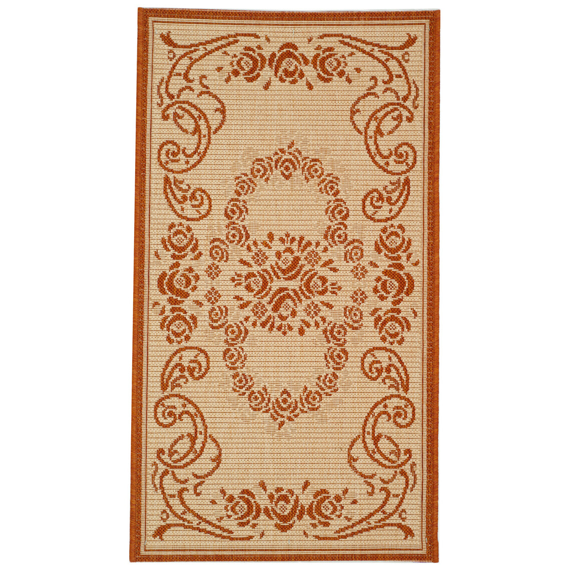 SAFAVIEH Outdoor CY1893-3201 Courtyard Natural / Terra Rug