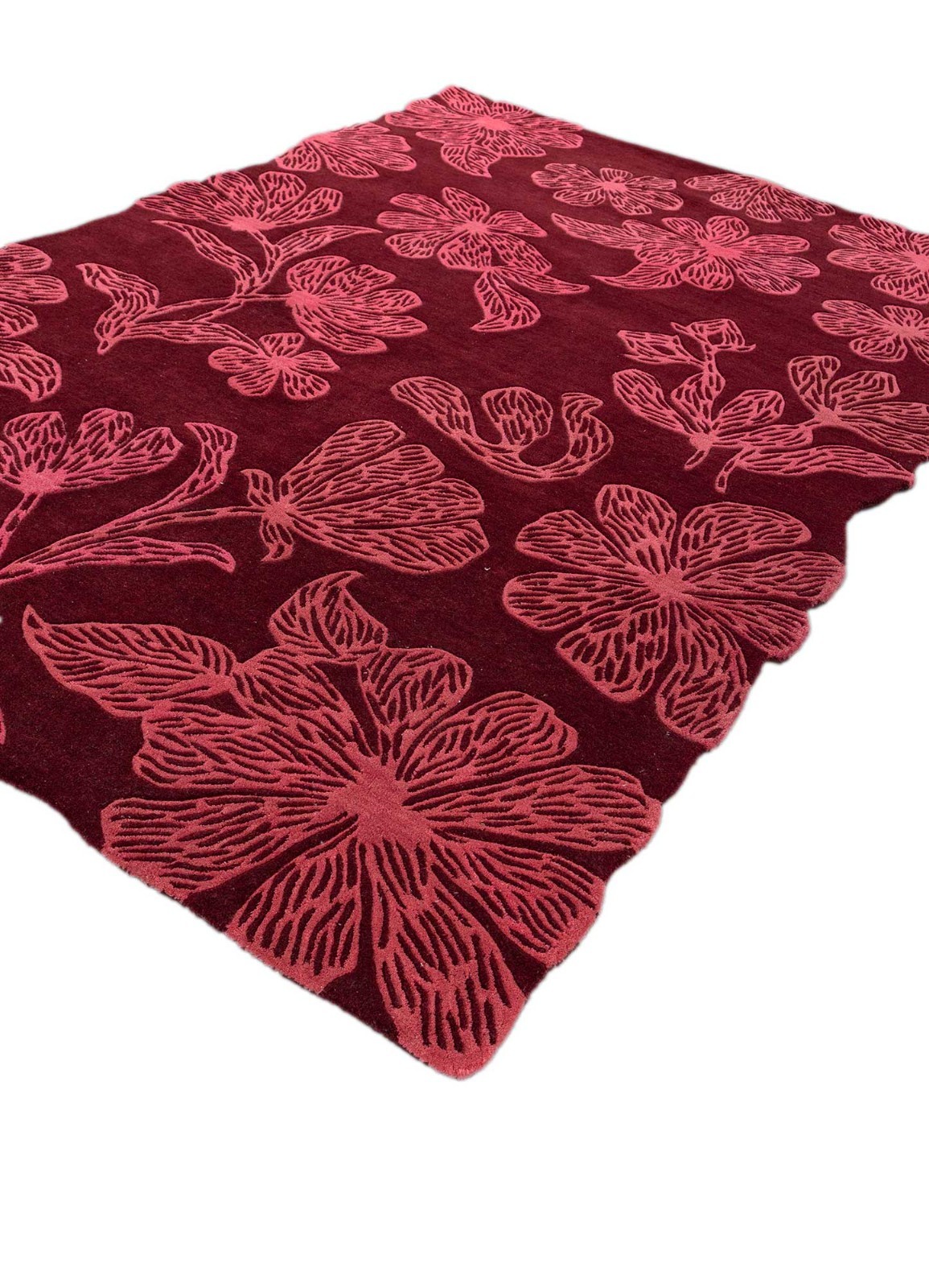 Boho Floral 5×8 6×9 Handmade Wool Rug | Hand Tufted Living Room, Bedroom Decor