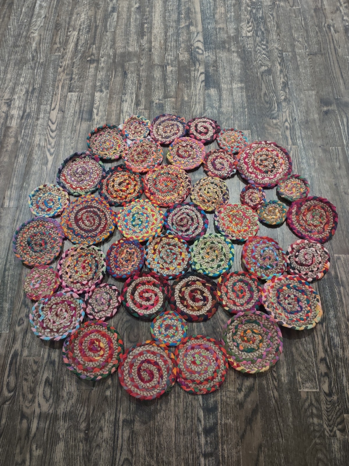 Reversible sided Jute & cotton Natural Round Area 3’7″X3’5″ Rug FREE SHIPPING