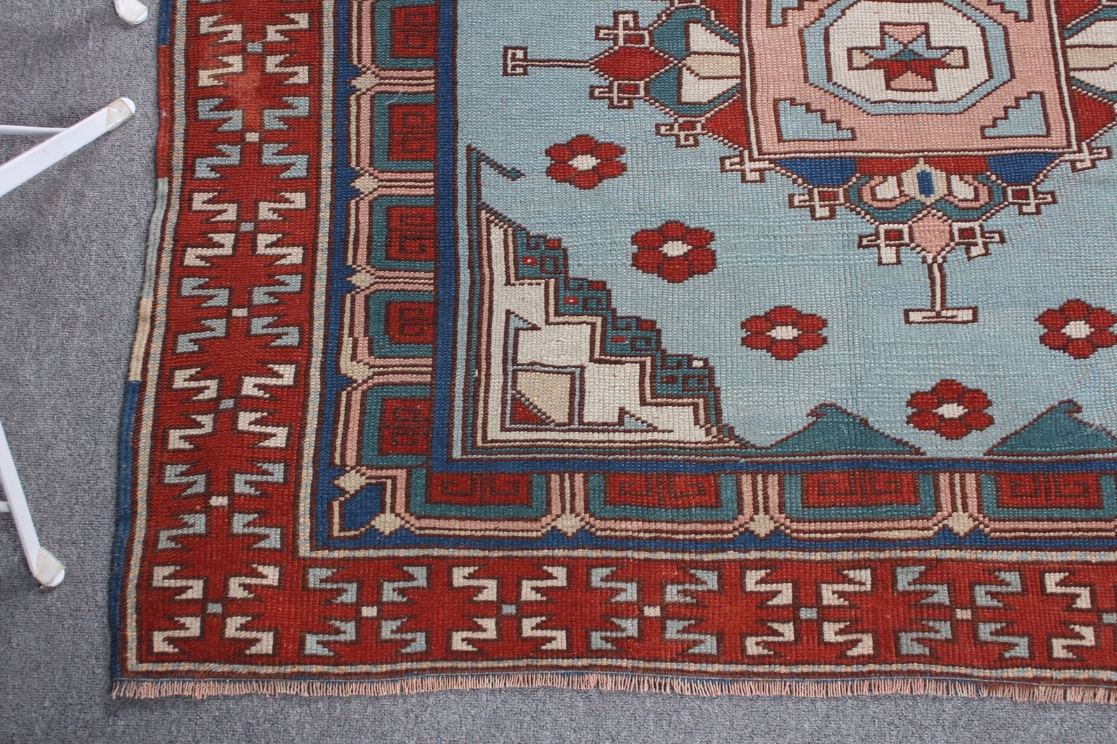 Vintage 4,5×6,1 ft Area Rug, Turkish Rug, Red Oriental Rug
