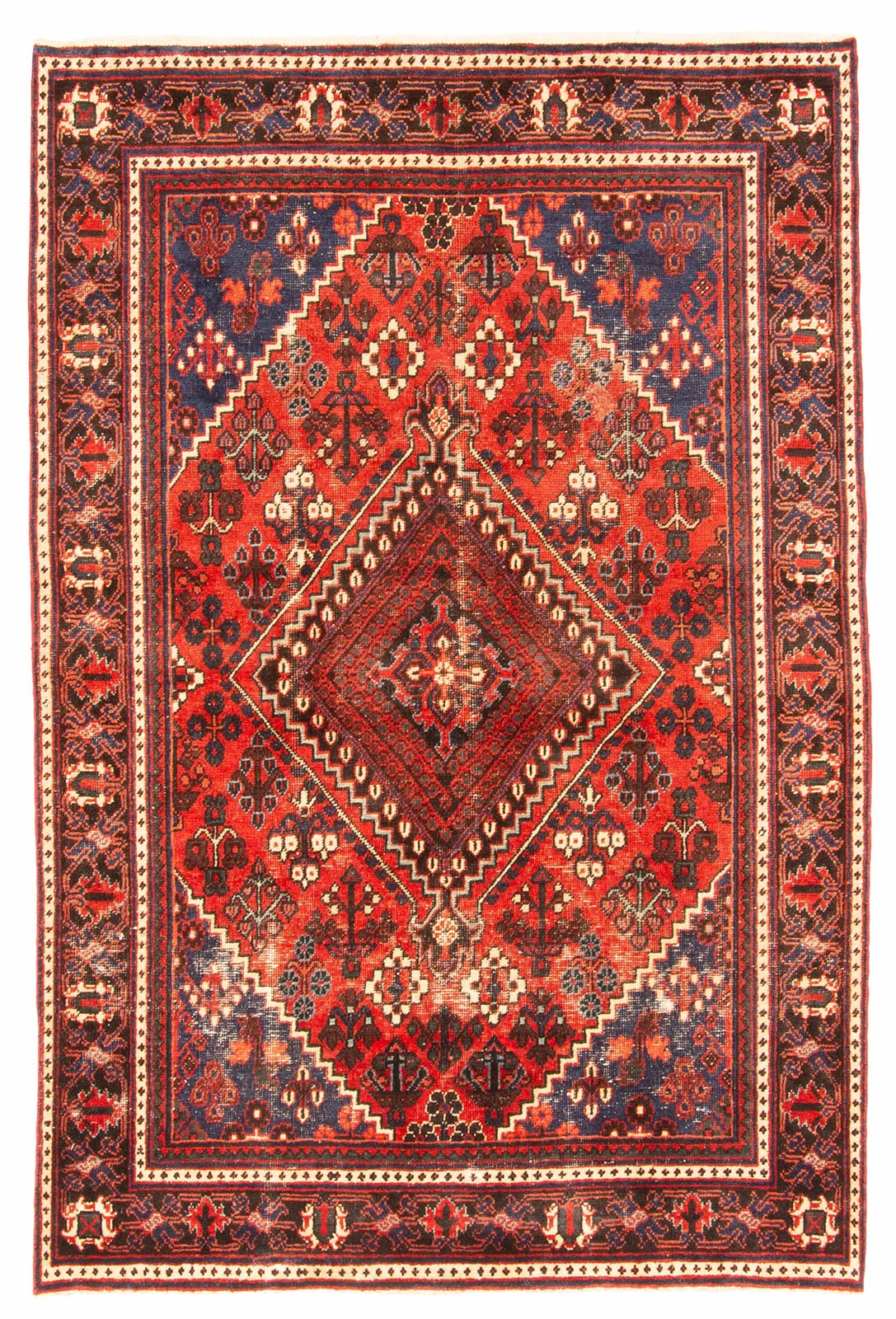 Vintage Traditional Hand-Knotted Area Rug 4’3″ x 6’4″ Oriental Wool Carpet