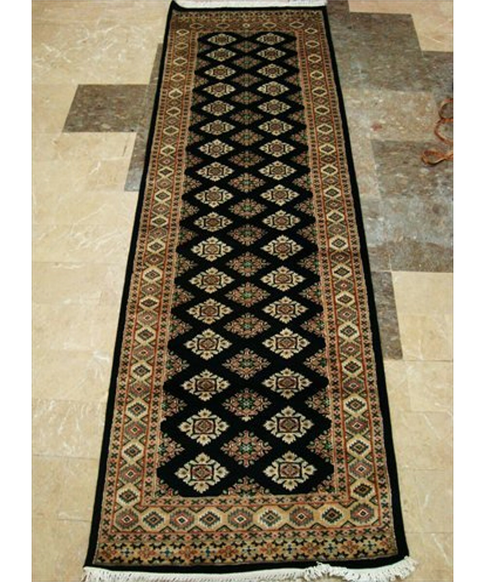 Runner Rug Exclusive Black Jaldar Mahal Touch Home Hand Knotted Carpet(8.0×2.6)’