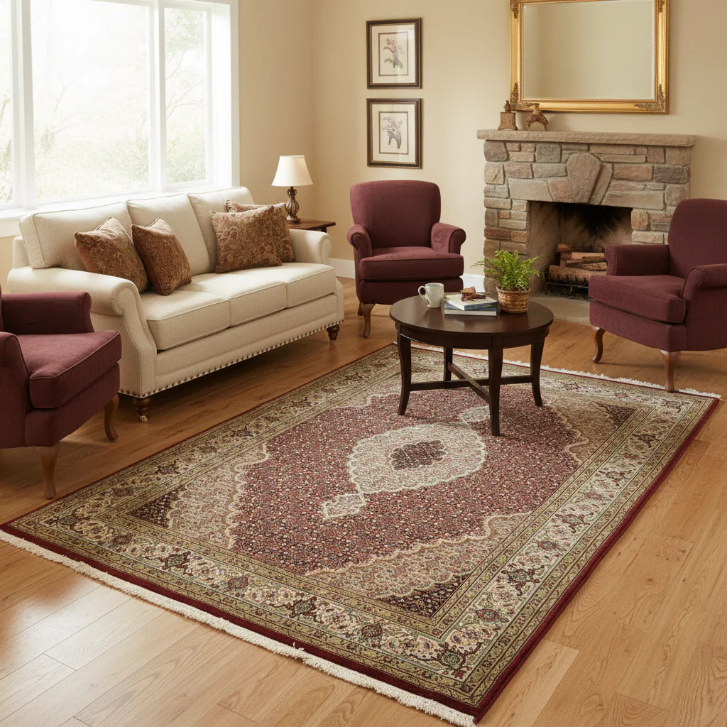 5 x 7 Mahii Tabriiz Traditional Wool Silk Room Rug #F-3074