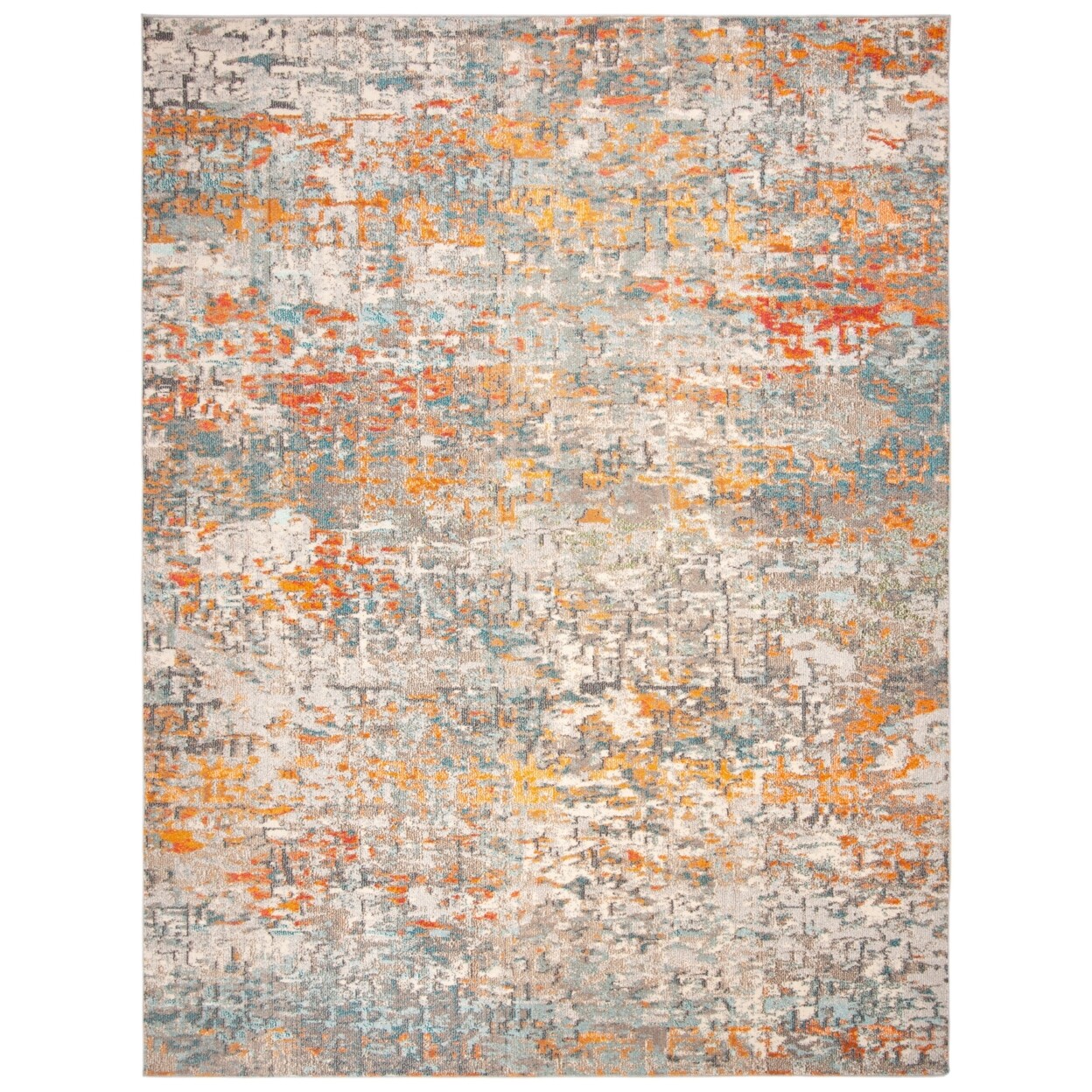 SAFAVIEH Madison Collection MAD460F Grey / Orange Rug