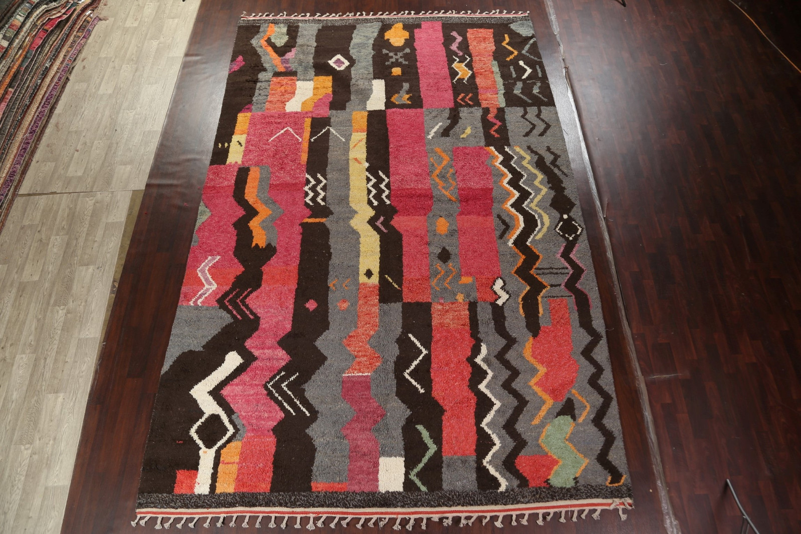 Multicolor Handmade Moroccan Rug 10×15 Ft Modern Living Room Large Wool Carpet