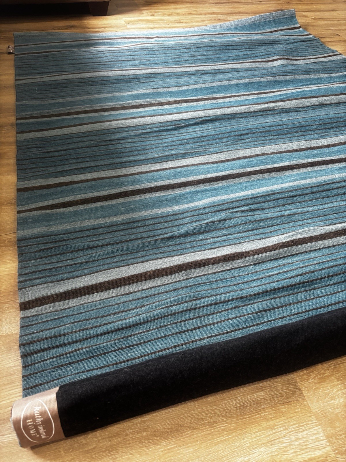 Kathy Ireland Home by Nourison KI805 TURQU Handmade Striped Rug 5’3″x7’5″