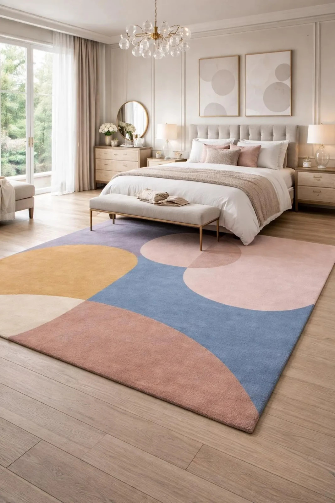 Hand Tufted Wool Rug | Modern Abstract Design, Custom Size Multicolor Area Rug.