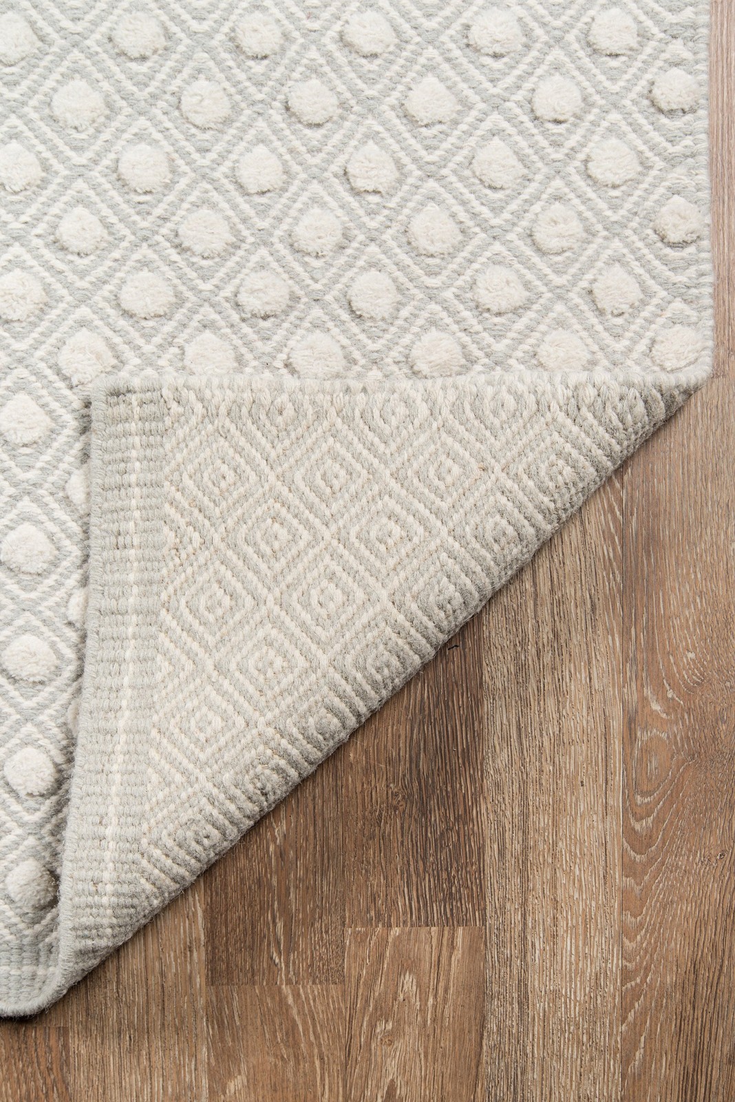 Langdon Windsor Grey Hand Woven Wool Area Rug 2′ X 3′