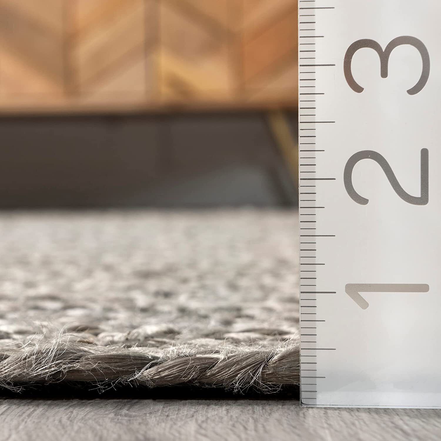 Jute Rug Rectangle 100% Natural Braided Style Living Room Area Carpet Boho Rug