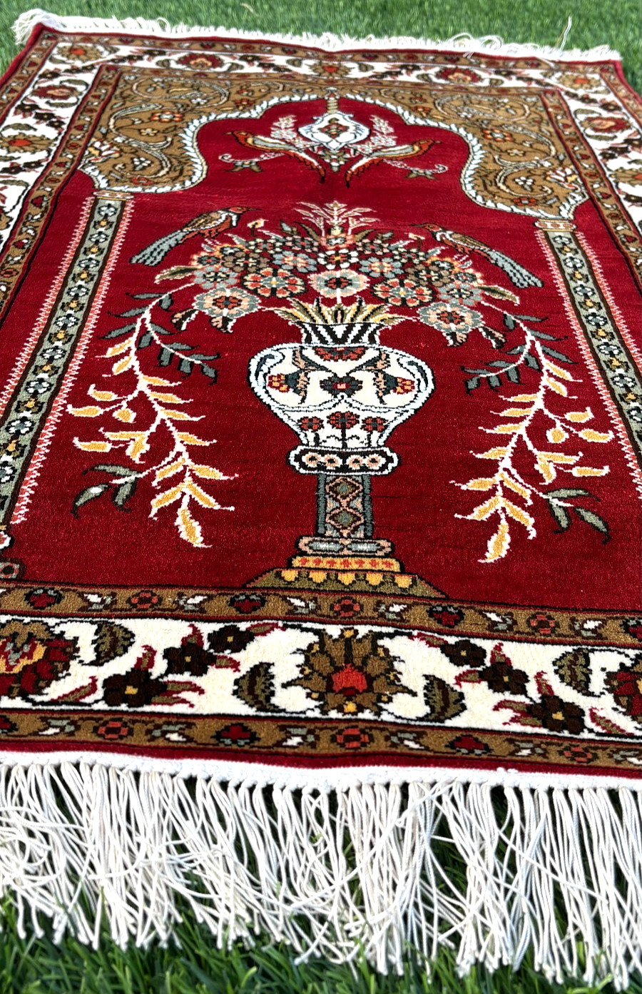 Handmade Silk on Silk Carpet 3 Million Knots Fine Hand 81×54 cm