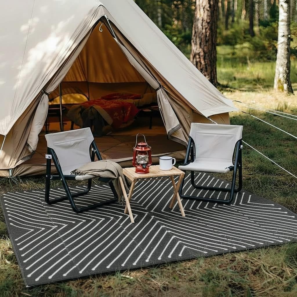 Outdoor Waterproof Reversible Portable Straw Campin Rug 5×8 /6×9 /8×10 /9×12 FT