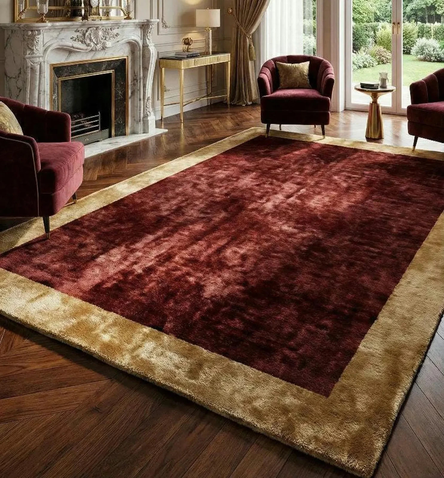 Luxury Hand Tufted Rug with Solid Color Design | Premium Cut Pile Silk Area Rug.