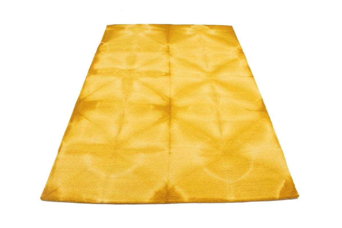 Contemporary Golden Yellow Tie-Dye Abstract 5X8 Hand-Tufted Modern Rug Carpet