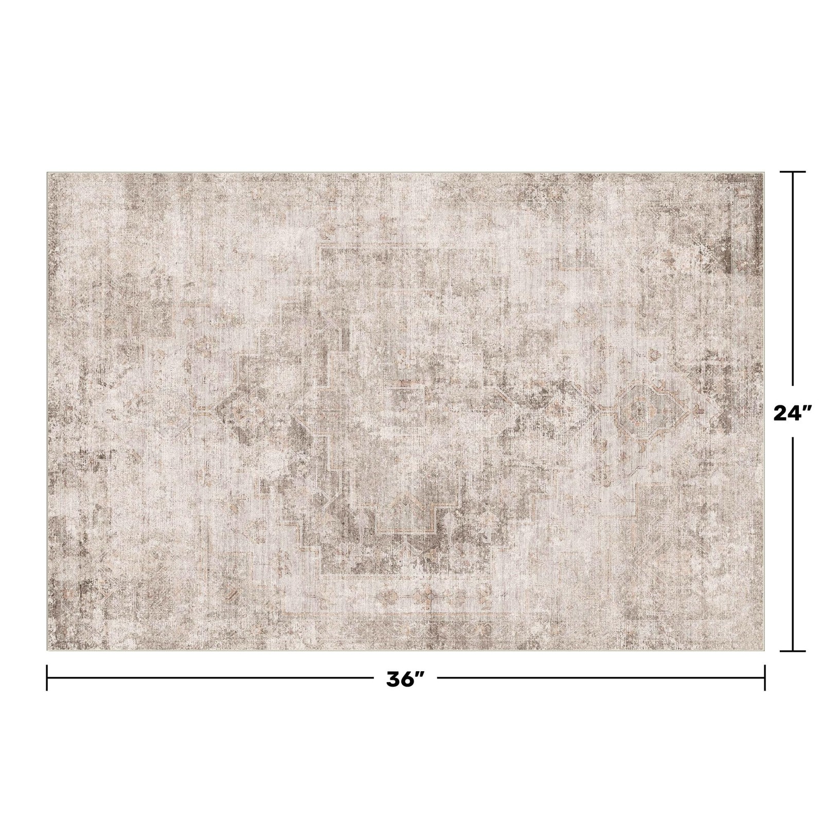 Beige Brown 2×3 Washable Non Slip Bathroom Rug for Entryway Indoor, Low Pile …