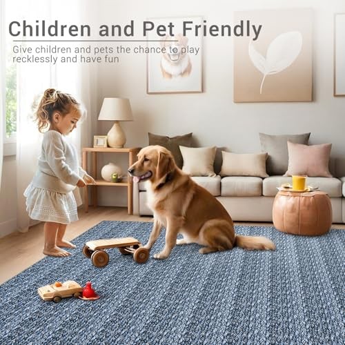 Area Rug 5×7 Braided Print Rug Machine Washable Rug Solid Printed Textured