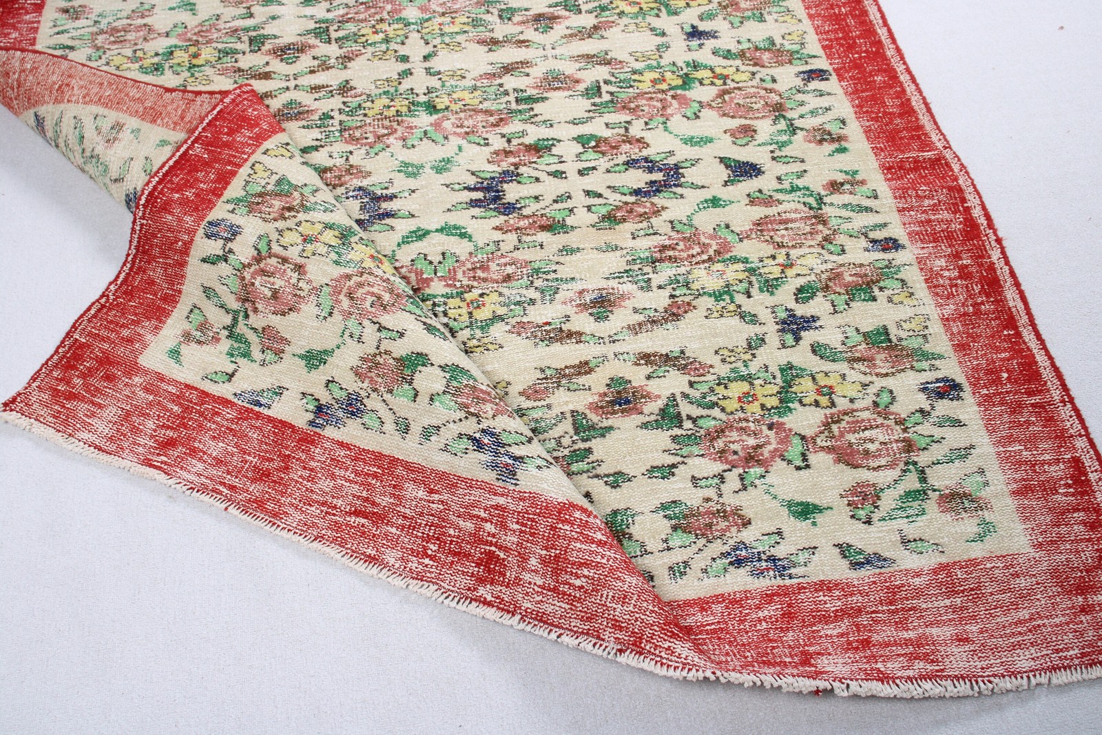 5,4×9,5 ft Rug, Vintage Turkish Rug, Red Wool Rug