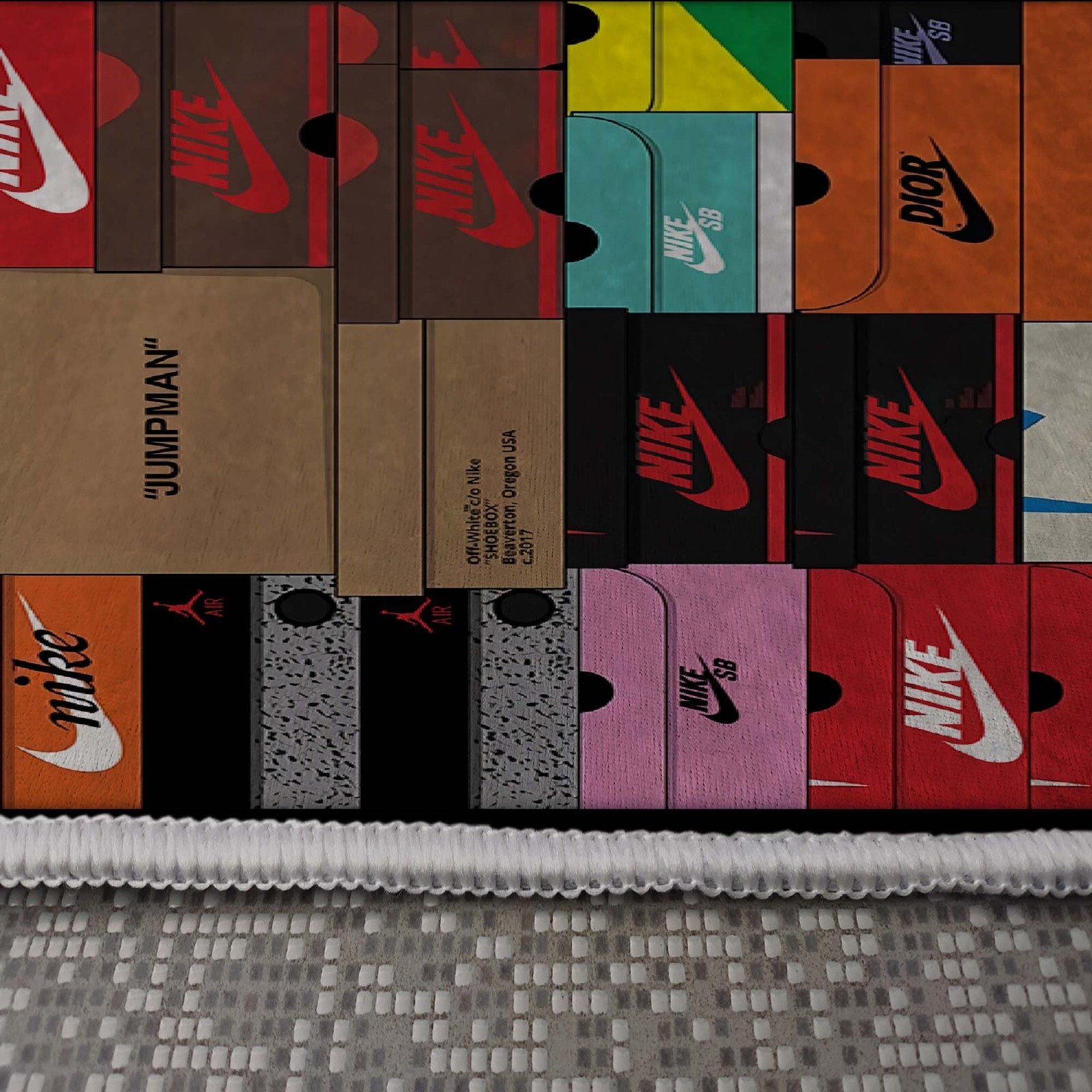 Sneaker Box Rug, Shoe Box Themed Hypebeast Sneaker, Shoes Box Carpet, Sneakers