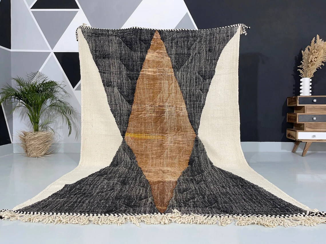 Moroccan Rug, Handmade Rug, New Kilim Design, Berber Area Rug, 6.9 ft x 10.9 ft