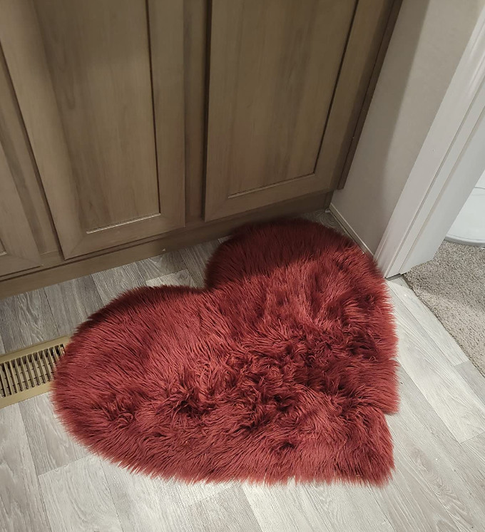 Heart Shaped Area Rug Fuzzy and Cute 3 x 2 Feet
