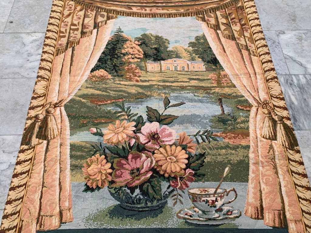 Vintage Pictorial French Floral Amazing Tapestry Home Decor4x5 ft