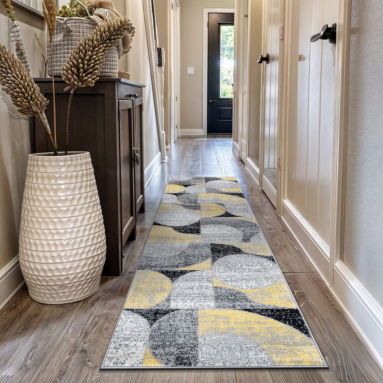 Rugshop Rugs Runners Geometric Design Hallway Rugs Bedroom Rug Yellow Rugs 2×7