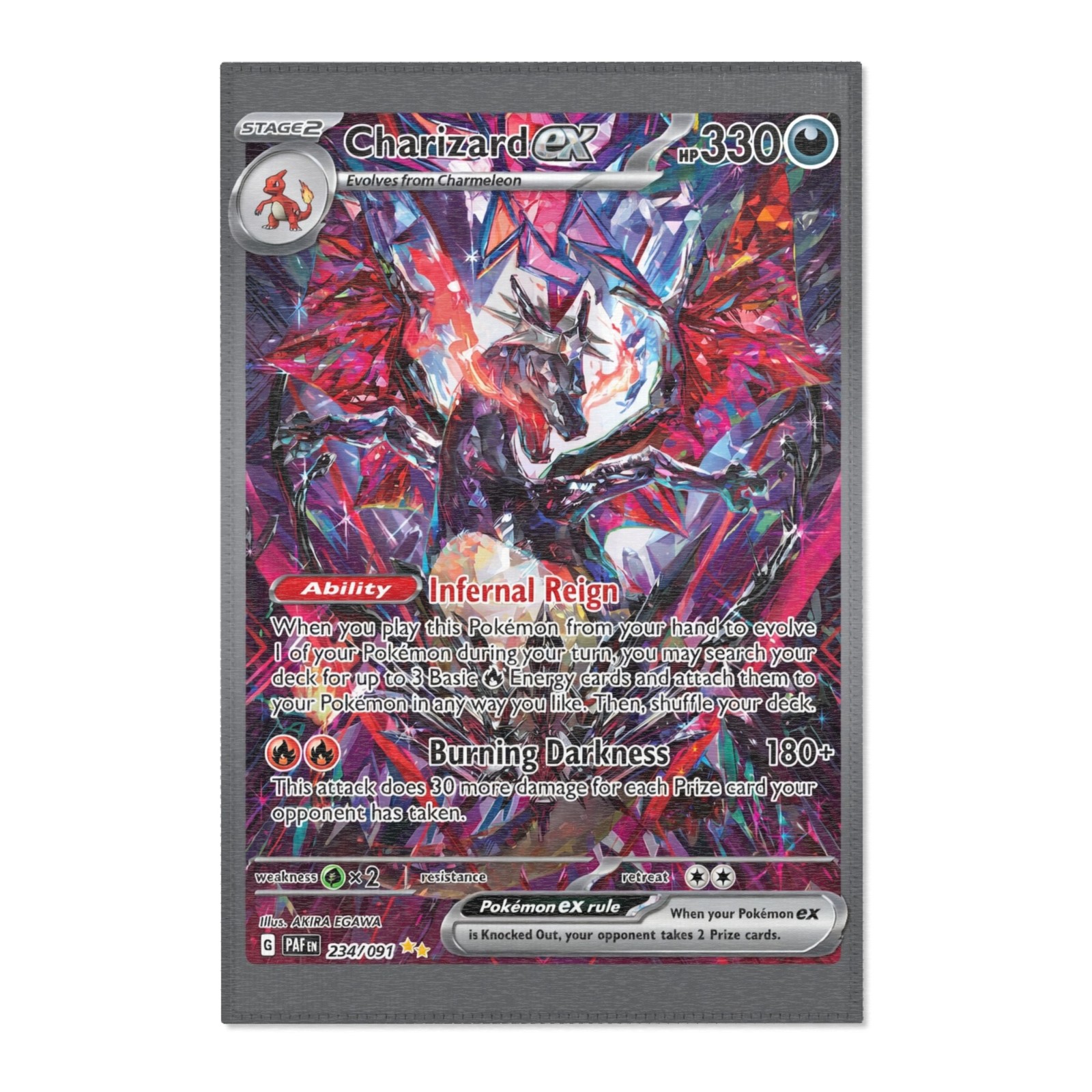 Charizard EX 234/091 Card Rug 24×36″ Pokemon Paldean Fates SIR Carpet