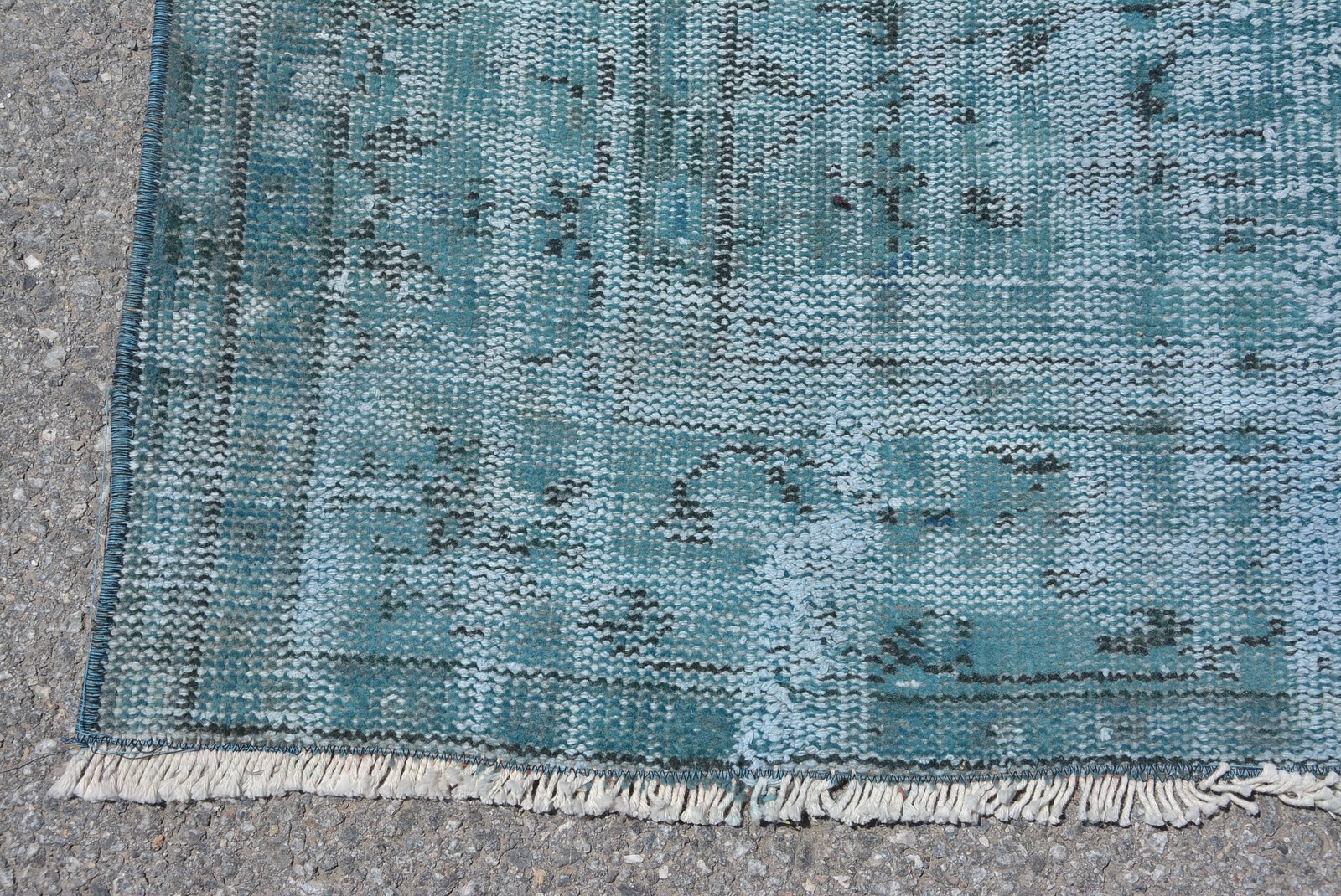 Vintage Rug, Large 5,7×8,3 ft Turkish Rug, Blue Gray Oriental Wool Rug