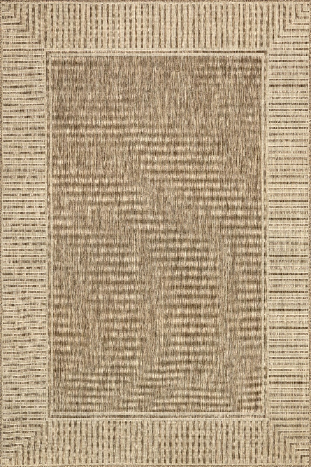 Asha Light Brown/Ivory, 3’6″ x 5′, Casual, Striped Border, Soft and Cozy, Hig…
