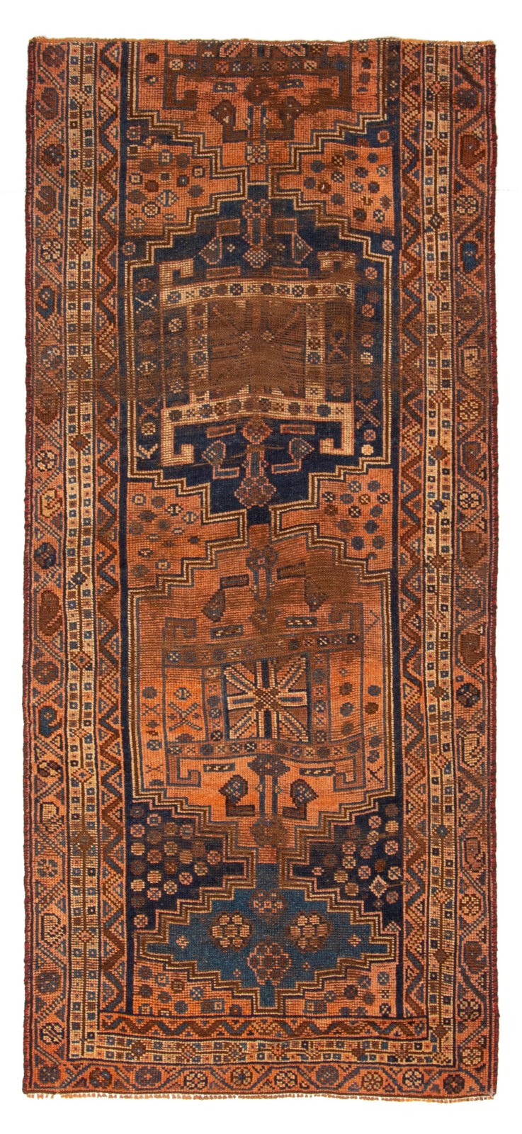 Vintage Traditional Hand-Knotted Area Rug 3’3″ x 7’4″ Oriental Wool Carpet