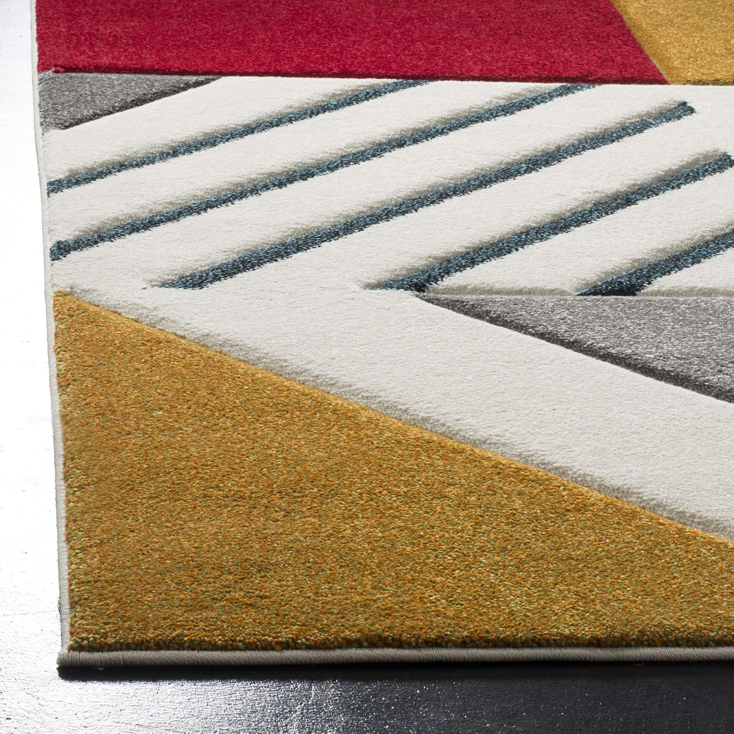 SAFAVIEH Hollywood Collection Area Rug – 9′ X 12′, Ivory & Peacock Blue, Mid-Cen