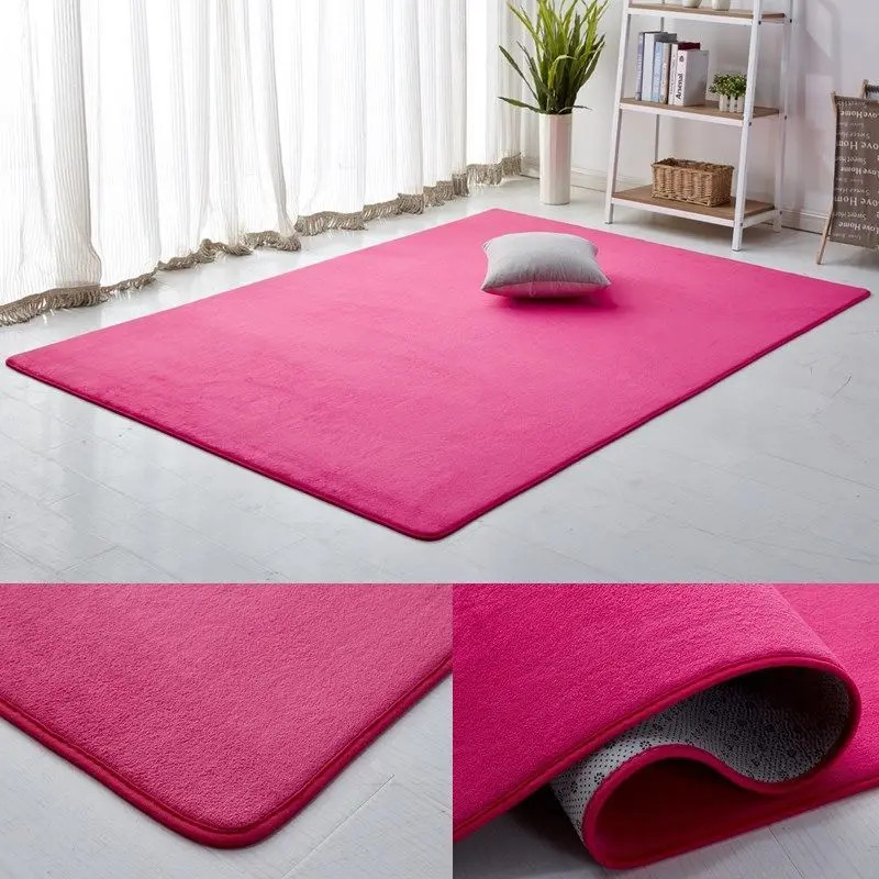 Gray Coral Velvet Carpet for Living Room Sofa Area Rug Kids Bedroom Bedside Floo