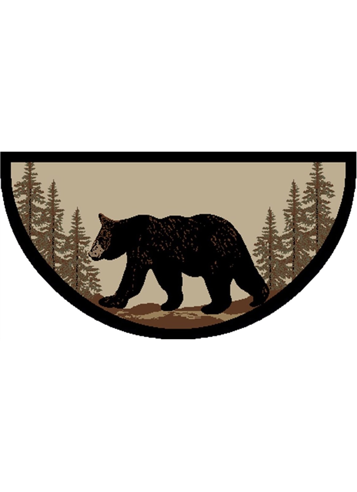 Rug Empire Rustic Lodge Novelty Area Rug, 26″ W x 63″ L, Bear Oval, Multi