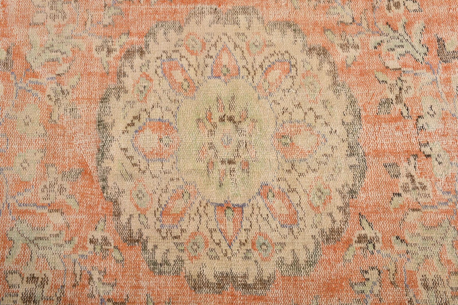 Turkish Vintage Rug 5,5×9,5 ft (168×289 cm), Orange Blue Patchwork Rug