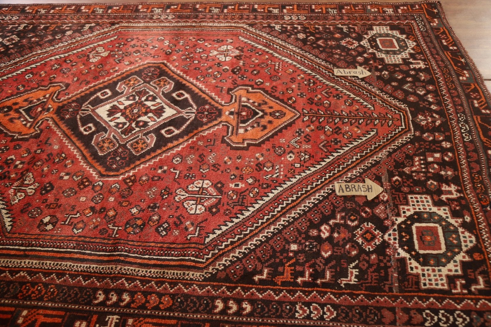 Tribal Red Wool Handmade Area Rug Living Room Geometric Traditional Carpet 7×9