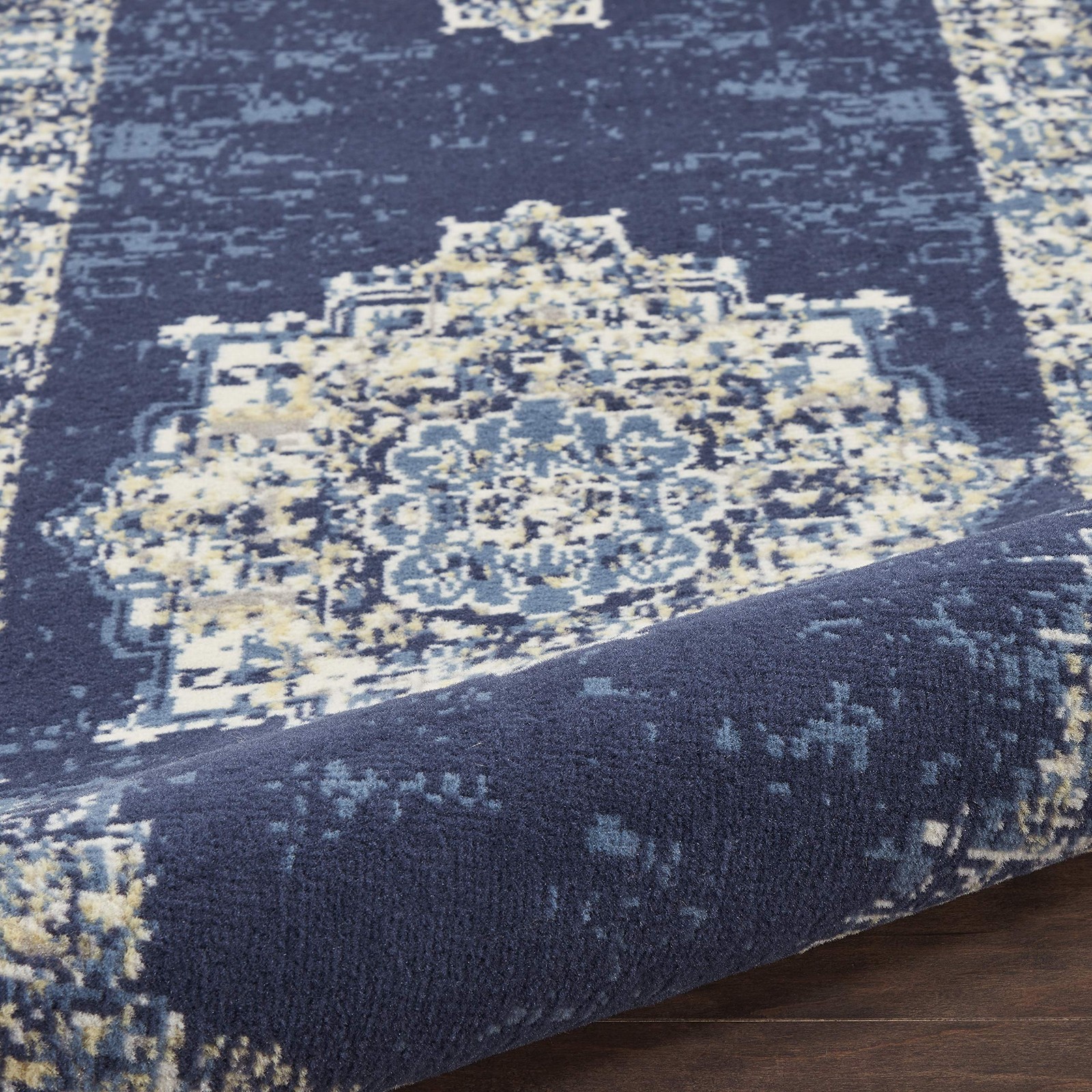 Navy Blue Area Rug 2’3″ x 10′ Long Floor Runner Carpet Mat Bed Room 1 PCS