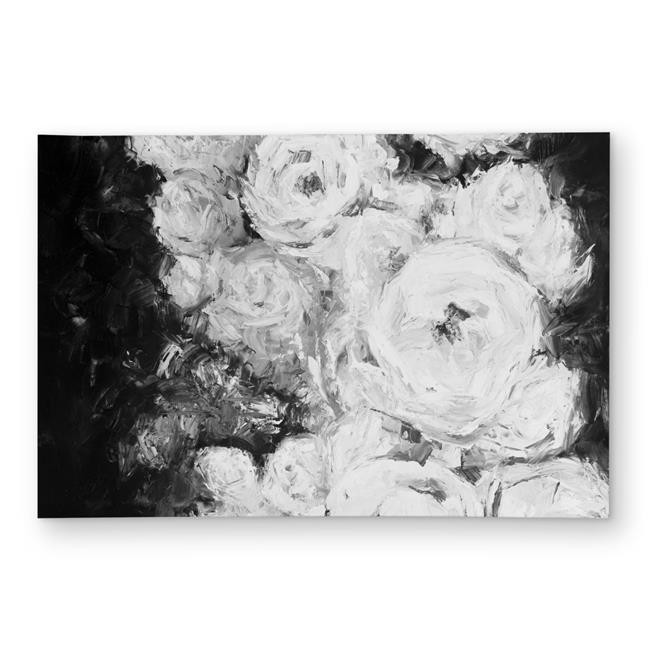 2×3 ft. Monochrome Rose Garden Rug – Gray Bedroom Outdoor Decor – Rectangle