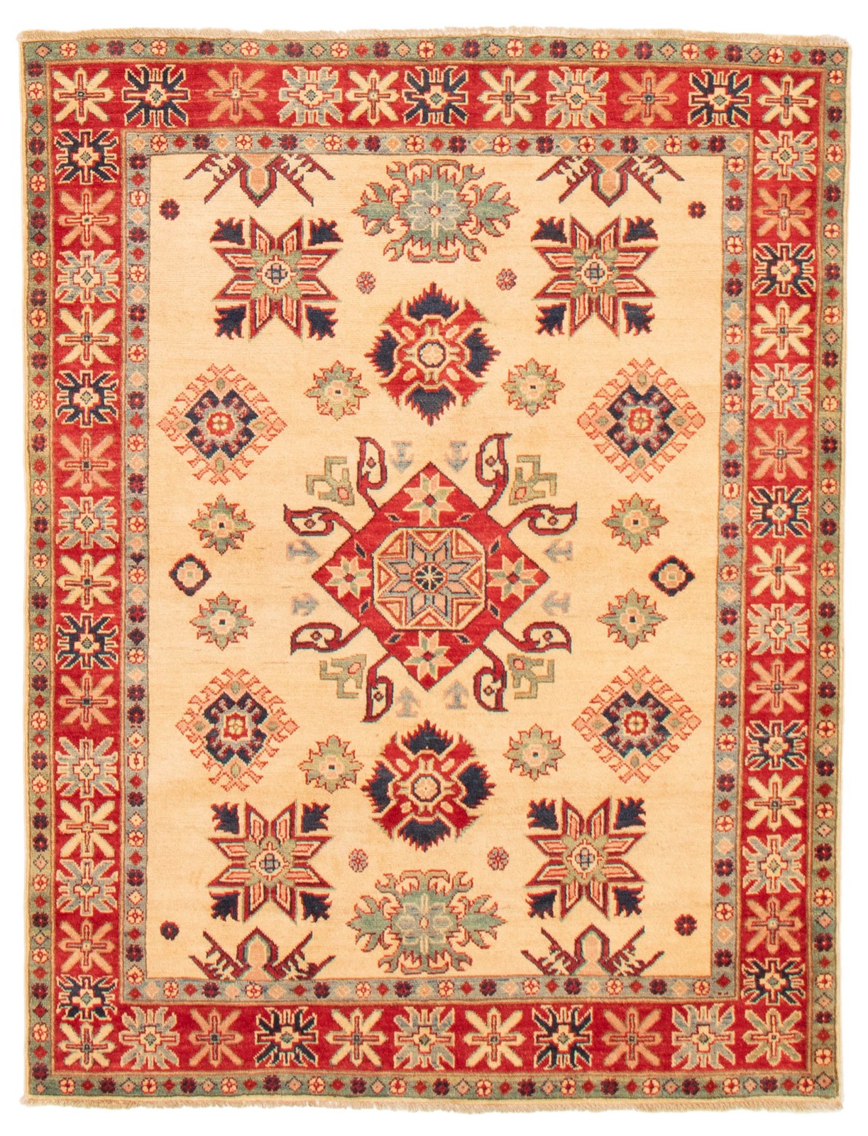 Hand Knotted Area Rug 5’0″ x 6’6″ Traditional Oriental Wool Carpet