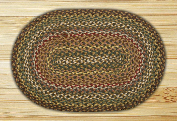 Earth Rugs C-51 Fir Oval Braided Rug 2 Feet x 8 Feet